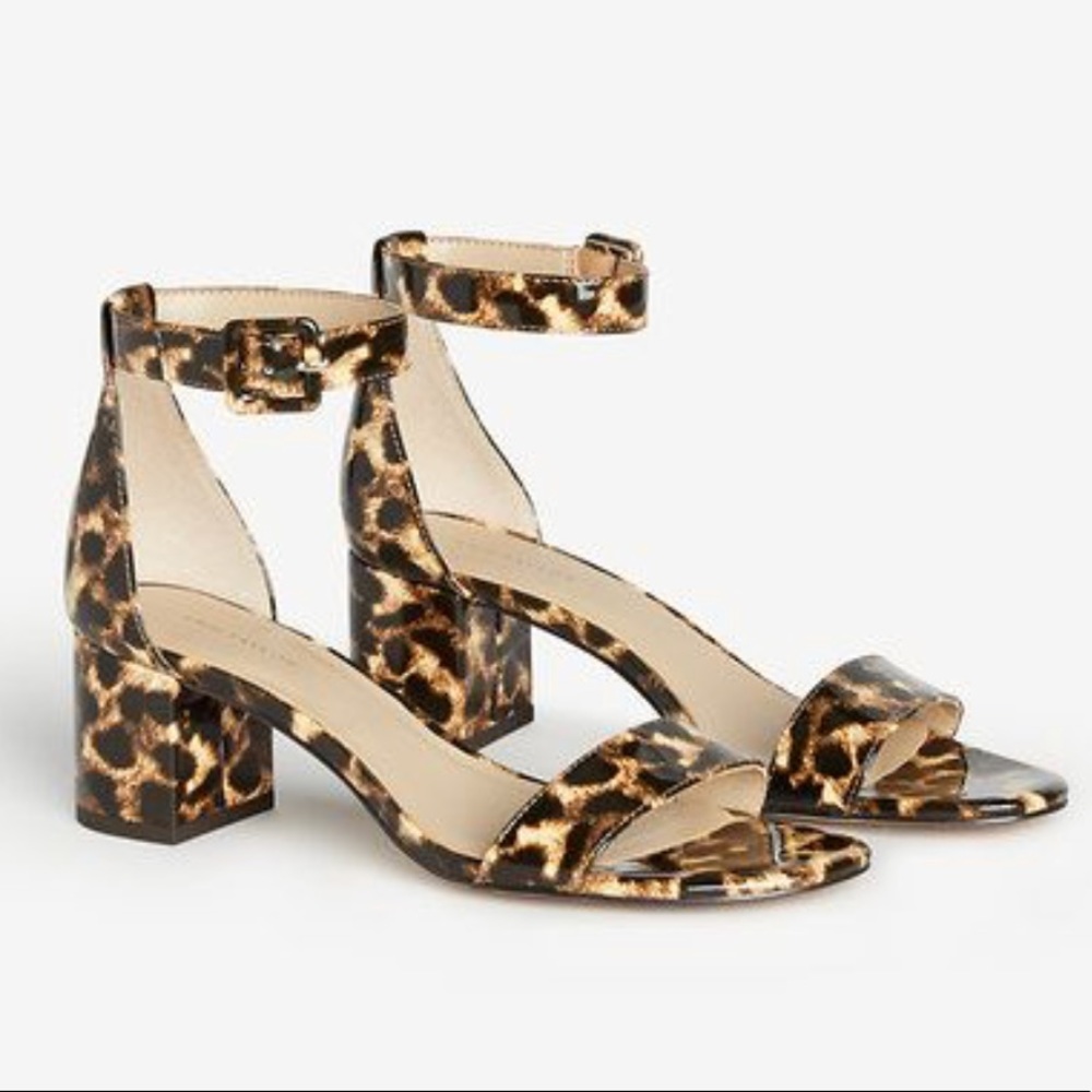 Ann Taylor May Leopard Patent Block Heel